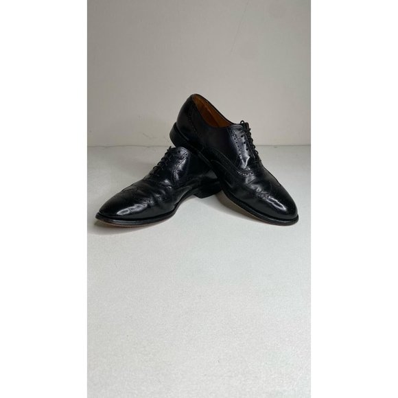 ALLEN EDMONDS PLAYER\'S SHOE MEN\'S BLACK LEATHER WINGTIP OXFORDS SIZE 10 D main image 6